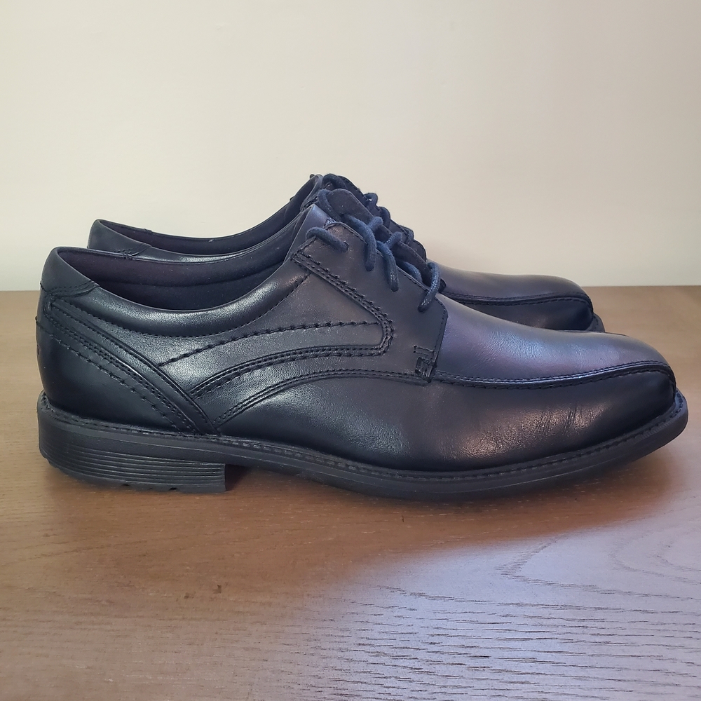 Rockport Men's Black Leather Style Leader 2 "Bike Toe" Oxford Shoes - Picture 3 of 13